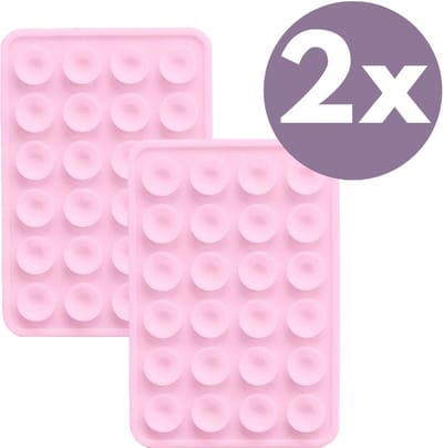 xoxo Wildhearts telefoonsticker Bundel - 2x Stick On Me sticker - Selfiesticker TikTok - Zuignap telefoonhoes telefoon sticker - Sticky sticker - Octobuddy Popsocket - Telefoonhouder - Vierkant - Roze (2 stuks)