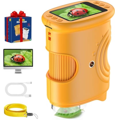 1000x Zoom Digitale Microscoop voor Kinderen - Draagbare Kinder Microscoop - Hand- en Zakmicroscoop - Lumelie Microscoop voor Tuin, Bos en Experimenten - Educatieve Wetenschapscadeau voor Kinderen 4 - 12 jaar - Foto & Video opslag - Tuinspeelgoed