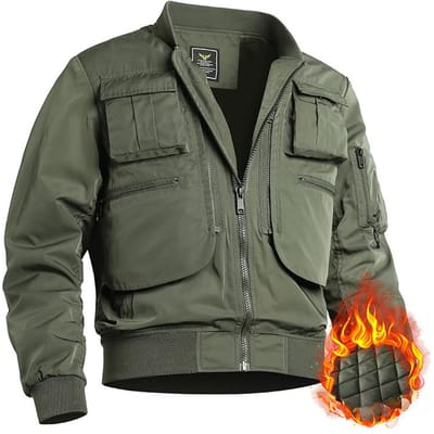 Veste de bombardier Uniforme de baseball pour hommes Veste de travail multi-poches Veste fonctionnelle Haut d'assaut à trois épreuves XL gray