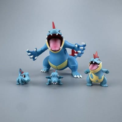 Anime Pokemon Feraligatr Figuur Feraligatr Evolutiegroep Actiefiguren Pvc Verzameling Model Speelgoed Cadeaus gray