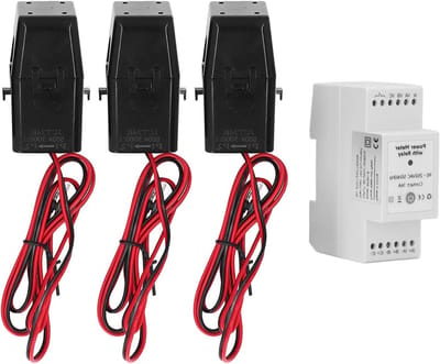 Slimme Energie Meter - Stroom Monitor - Energieverbruik Meten - Met 3 CT Klemmen - 90-250VAC - Grijs