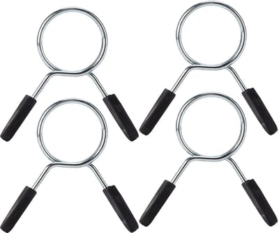 Dailygoods- Haltersluiting 4 Stuks - Schokbestendig - Antislip - Roestvrij Staal - Fitness Accessoire - Eenvoudig te Monteren - Barbell Clip