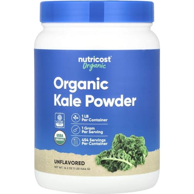 Nutricost, poudre de chou frisé biologique, sans saveur, 473 g (454 g)