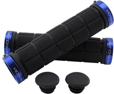 Fietsstuur Grips - Handvatten Mountainbike - Comfortabel Fietsen - Dubbele Lock Op Systeem - 130mm Lengte - Zwart Blauw