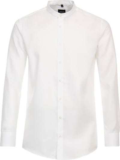 VENTI modern fit overhemd - Oxford - wit - Strijkvrij - Boordmaat: 39