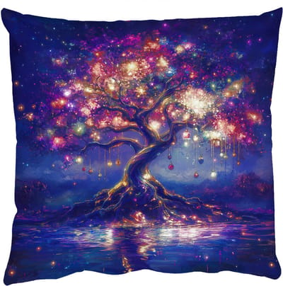 Sierkussens - Kussentjes Woonkamer - 50x50 cm - Kosmisch - lichtboom - Kerst - Kleurrijk