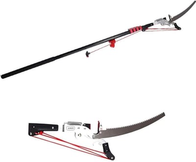 Telescopische Snoeischaar - Stokzaag Uitschuifbaar - Snoeien Hoge Takken - Geen Ladder Nodig - 5.4 Meter Bereik - Rood