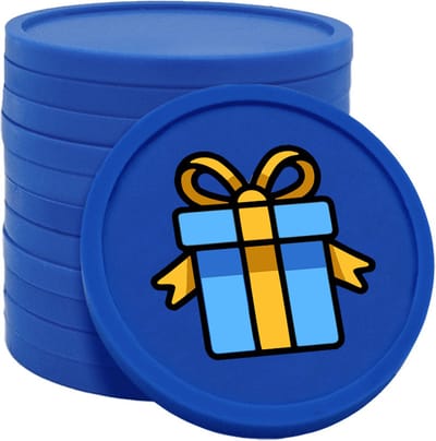 CombiCraft cadeau munten donker blauw Ø29mm enkelzijdig bedrukt - 100 stuks