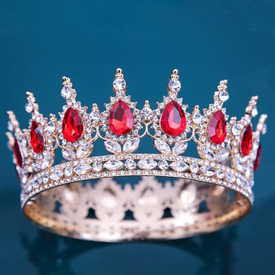 Barokke Kristallen Tiara's En Kronen Strass Prom Diadeem Haarband Kroon Bruids Bruiloft Haaraccessoires Sieraden Kroon Tiara Cadeau white