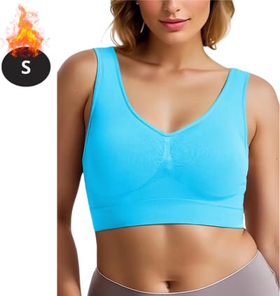 Bovista BH Zonder Beugel - Zonder Bandjes - Push-up Bh's - Comfort Beha - Gemengd - Comfortabel - Lichtblauw - Maat S