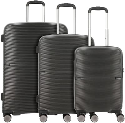 Worldpack San Francisco 4 wielen Kofferset 3-delig - Harde bagage - TSA slot - dunkelgrau