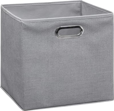 5Five Opbergmand / kastmand - grijs - linnen - 29 liter - 31 x 31 x 31 cm - Opbergbox - Vakkenkast manden