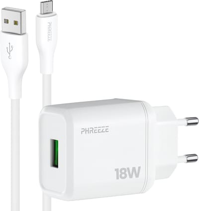 Phreeze usb adapter 5 V 3 A - Usb A naar micro usb kabel 1 meter - Oplader voor draadloze toetsenbord muis e reader headset en controller