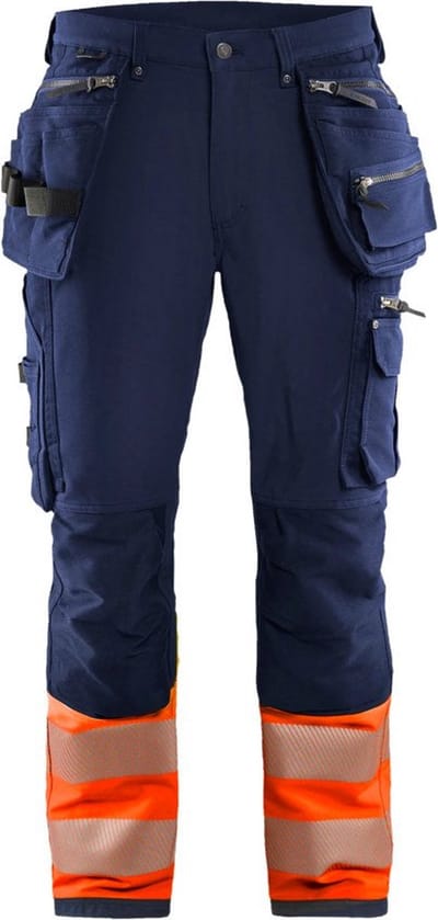 Blaklader High Vis 4-weg-stretch werkbroek 1993-1642 - Marineblauw/Oranje - C146