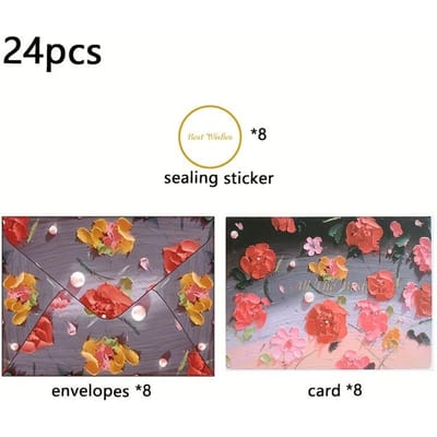 Lot de 8 cartes de vœux simples avec message d'anniversaire, carte de vœux, enveloppe et autocollant de sceau, cartes de vœux créatives pour la Saint-Valentin 8pcs