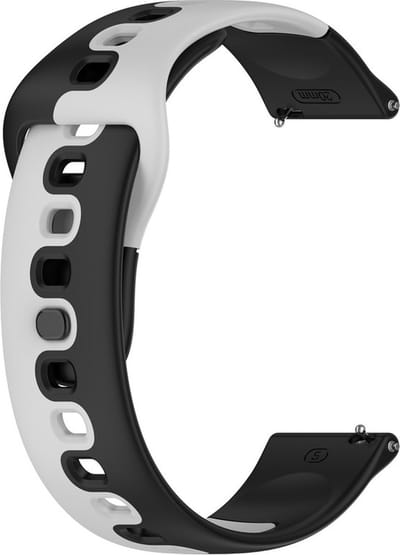 Siliconen bandje - geschikt voor Garmin Venu / Venu 2 Plus / Venu SQ / SQ 2 / Vivomove / 3 / Style / Vivoactive 3 / Vivoactive 5 / Forerunner 55 / 245 / 645 - zwart-grijs