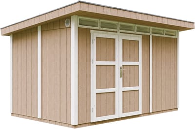 Timbela M904A-TERRA BROWN - LP SmartSide Tuinhuis op houtbasis - 8,7 m² - 412x279xH237 cm - met vloer en verf