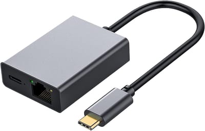 USB C naar Ethernet adapter 100 W voor Chromecast USB C naar RJ45 Ethernet 1000 Mbps voor Chromecast TV/Stick, Mac-Book Pro, Phone, Windows, Mac-Book Pro