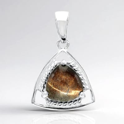 Cavill - 925 Sterling Zilver Hanger - Rode Tijgeroog 3,56 ct Triljant Cabochon - Elegante Mexicaanse Stijl - Licht & Comfort