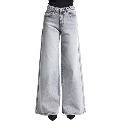 It's Basic - Palazzo High Rise Jeans - Ash