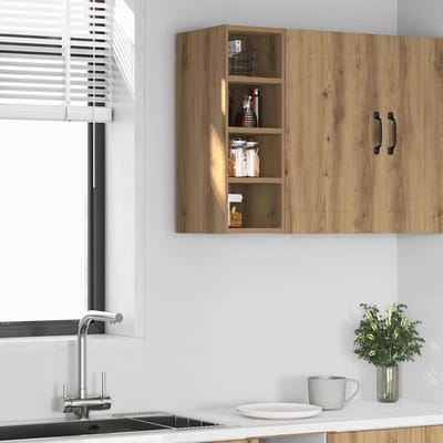 vidaXL - Bovenkast - Riga - 20x29,5x60 - cm - bewerkt - hout - artisanaal - eikenkleur