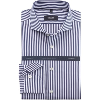 OLYMP Signature Overhemd, Tailored Fit, Signature Cutaway, Nachtblauw