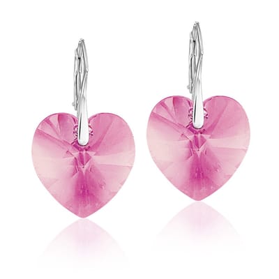Montebello Oorbellen Doris HZ63 - Swarovski Hart - 925 Zilver Gerhod. - Ø18mm - 32mm