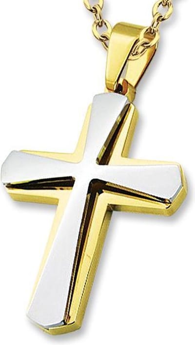 Amanto ketting Dami G - 316L Staal - Kruis - 48x33mm - 60cm