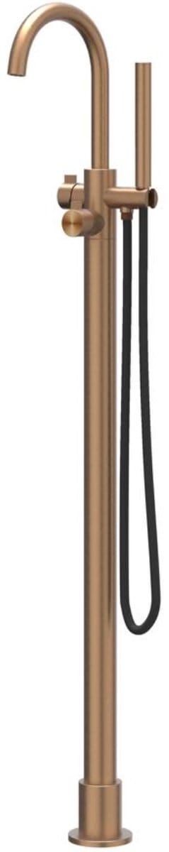 IVY Tribe Badmengkraan vrijstaand met draaibare uitloop, slang 150cm en staafhanddouche RVS316 geborsteld mat koper PVD