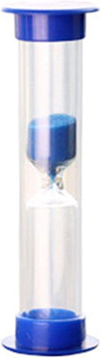 Mini Zandloper - Zandklok Timer - Koken Spel Oefening - Handgeblazen Glas - 3 Minuten - Blauw