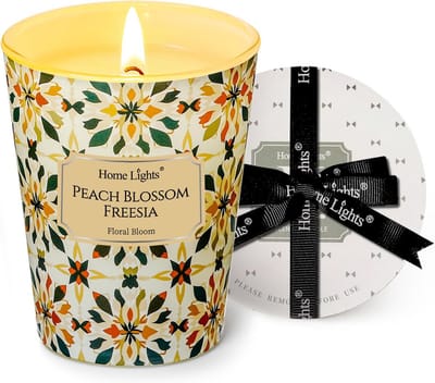 Geurkaarsen met 1 wick - Sojawas Mengkaars van 190g - Schoonbrandend en Duurzaam - Voor Woondecoratie en Geschenken - Perzikbloesem & Freesia Geuren