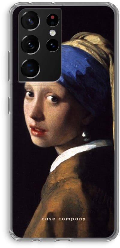 Hoesje geschikt voor Samsung Galaxy S21 Ultra hoesje - The Pearl Earring - Soft Cover Telefoonhoesje - Bescherming aan alle Kanten en Schermrand