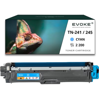 Evoke Compatibele Toner voor Brother Tn245C Tn-245C Tn245 Tn-245 Tn241C Tn-241C Tn241 Tn-241 Cyaan 2200 Pagina's Dcp-9015Cdw Dcp-9020Cdw Mfc-9340Cdw Mfc9140Cdn