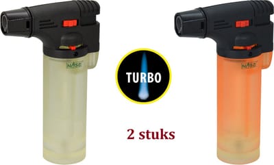 Crème Brûlée Brander set 2 designs met navulflacon - Gasbrander - Aansteker - Navulbaar - Stormaansteker - Vuurwerk aansteker - BBQ - Gasaansteker - 2 stuks
