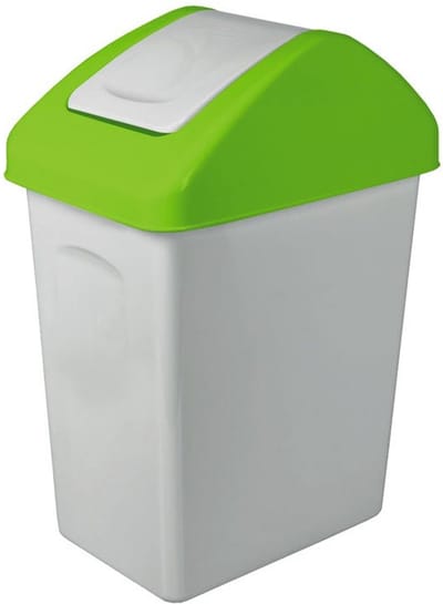 BranQ - Afvalbak 25L met zwenkbaar deksel - Groen- Afval Recycling ECO