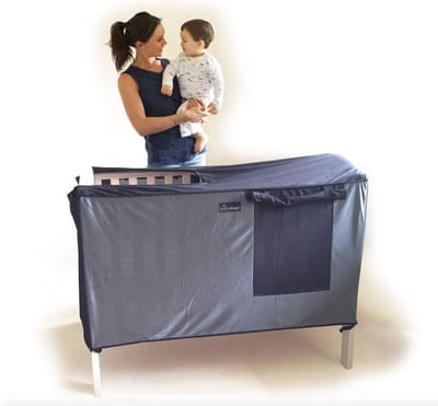 Verduisterende luifel en overtrek voor babybedden 140 cm x 70 cm - luchtdoorlatend netweefsel voor katten