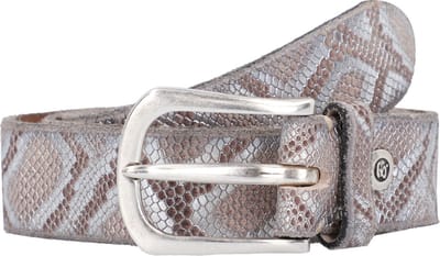 b.belt Riem Sabia Ledergürtel W100 Brown / Silver Metallic Bruine Zilverkleurig
