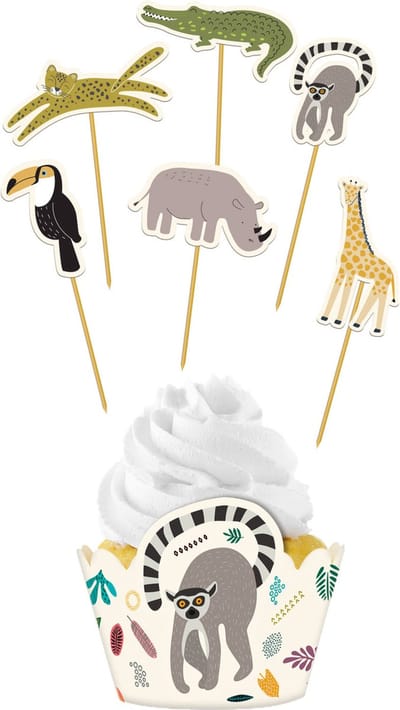 Folat - Cupcake decoratie set zoo party