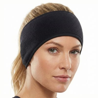 Zwarte oorwarmer hoofdband voor dames en heren – warme winter hoofdband met oorbedekking haarband – unisex sport oorband voor hardlopen en fietsen