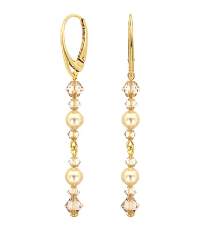 ARLIZI 2362 Oorbellen parel licht goudkleurig Swarovski kristal - verguld - 6,5 cm