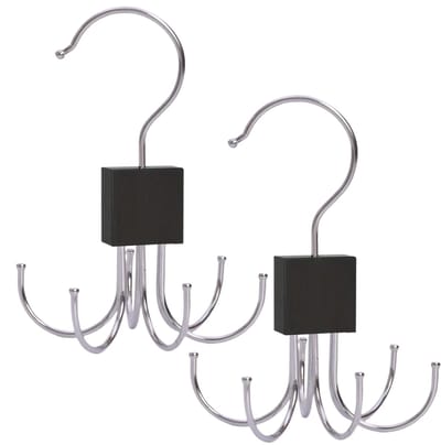 2 Stuks - Opbergrek - Riemen en Stropdassen Ophanger - Metaal - 360 Graden Draaibaar Ruimtebesparend Organizer - voor Sjaals Handtassen en Kleding