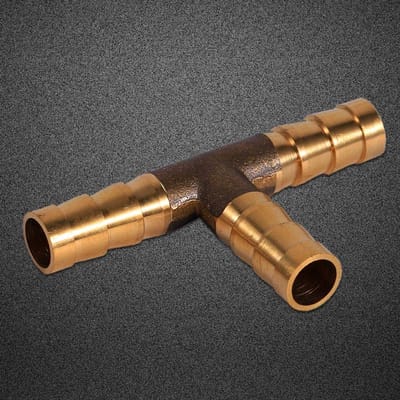 Dailygoods- Vacuumslangconnector Messing T-stuk 3-Weg - Voor Perslucht/Olie/Gasleiding - 8mm/10mm/12mm - Temperatuurweerstand 100°C - Schokbestendig - Slangconnector