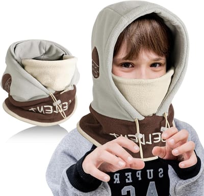Kinderen Thermische Balaclava Multifunctioneel Verstelbaar Winddicht Volledige Gezichtsbedekking Fleece Ski Masker 3-in-1 Wintermuts met Nekwarmer en Gezichtsbedekking