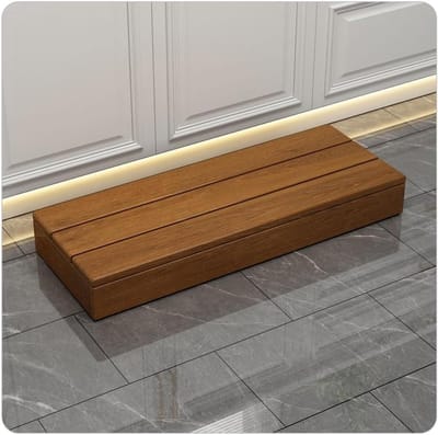 Houten Opstapje - Opstap Kruk - Mobiliteit Verbeteren - Antislip Ontwerp - 100x30x10 cm - Carbonized