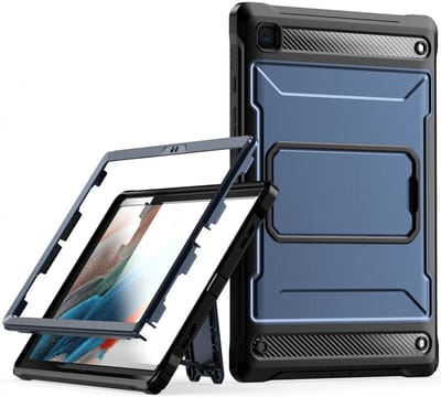 Hoes met Ingebouwde Screen Protector Geschikt voor Samsung Galaxy Tab A8 | Full Protect Cover met Standaard | Beschermhoes Tegen Vallen | Extreme Bescherming | Blauw