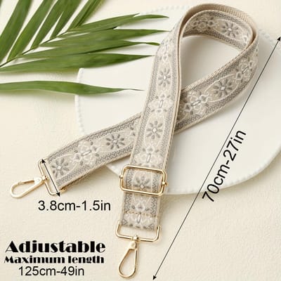 3,8 cm brede afneembare verstelbare schouderriem met retro patroon, voor crossbodytas handtas draagtas reistas heuptas camera riem vervanging