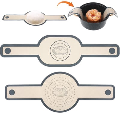 Dailygoods- Bakmat Set - 2 Stuks - Ronde/Ovale Siliconen - Hittebestendig - Vaatwasmachinebestendig - Lange Handvatten - Voedselveilig - Bakplaat