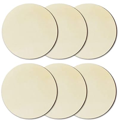 6 Stuks Houten Cirkels voor Ambachten - 15 cm Onbewerkte Ronde Houten Plaque voor Decoratie