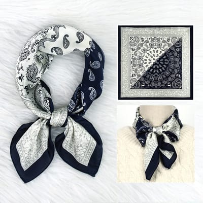 Dames Sjaal - Sjaals - Stola - Vierkante doek - Elegant Stijlvol Dames haar sjaal - Satijn zijde - Hals sjaaltje - Sjaaltje Satijn - Neksjaaltje - Omslagdoek Modesjaals - Neksjaal - Dames Halsdoek -Dame -46，70*70CM