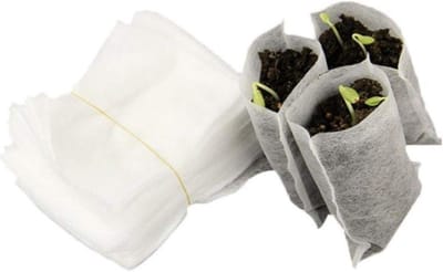 Plantenzakken Vliesstof - Kweekzakken Biologisch - Zaailingen Kweken - Ademend Afbreekbaar - 8x10 cm - Wit